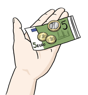 Hand mit Geld Grafik