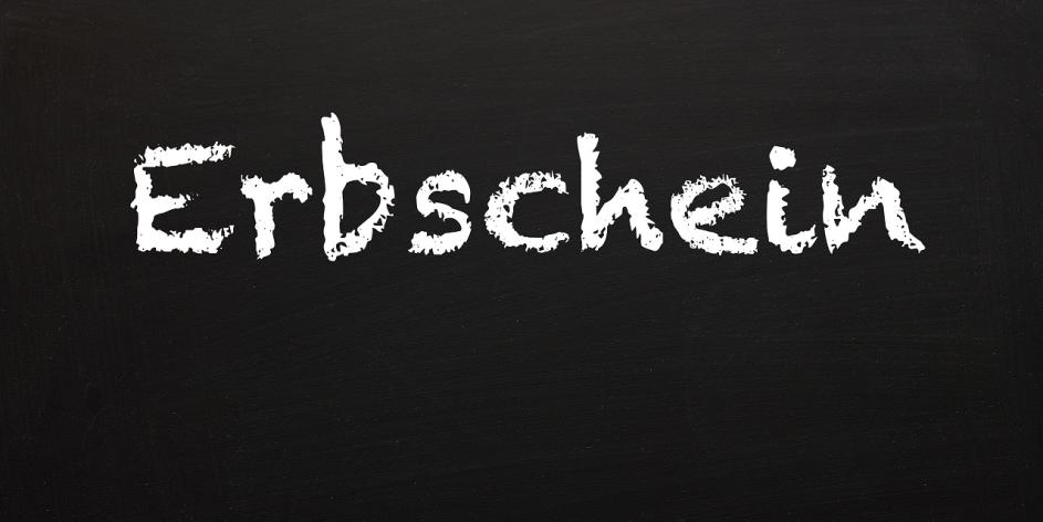 Schriftzug "Erbschein"