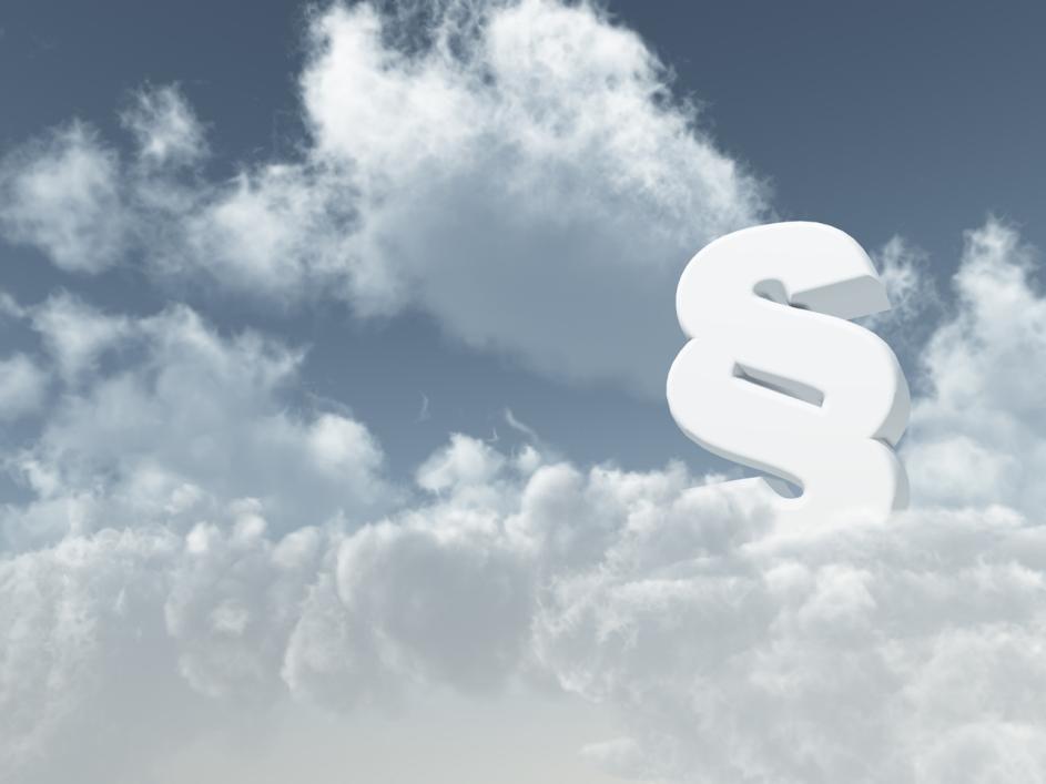 Wolken mit Paragrafen-Zeichen