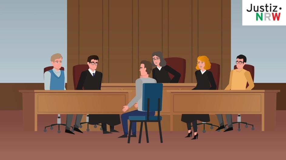 Animationsbild Gerichtsverhandlung