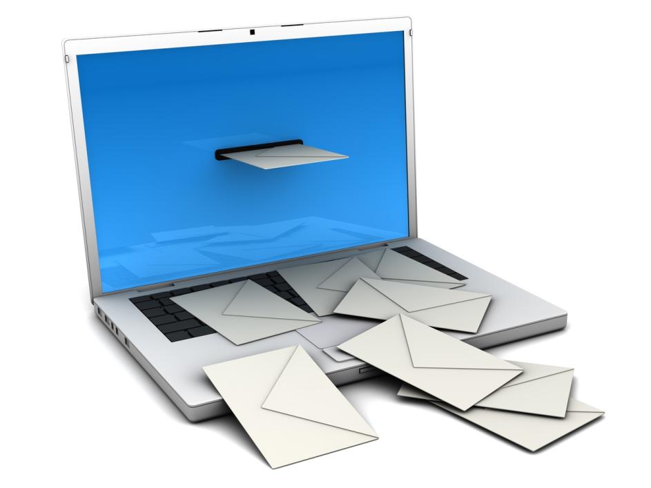 Notebook aus dem Briefe kommen