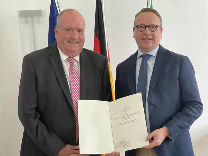 Minister der Justiz Dr. Benjamin Limbach und der Leitende Oberstaatsanwalt Joachim Roth